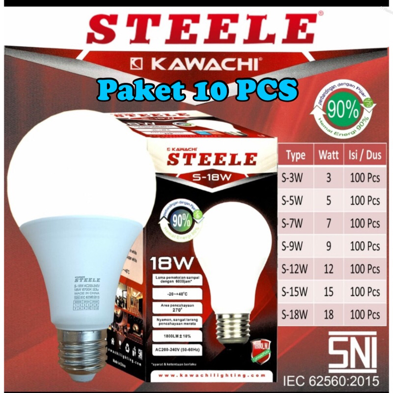 Jual Bohlam Led Lampu Led Kawachi Steele Paket Pcs Shopee Indonesia