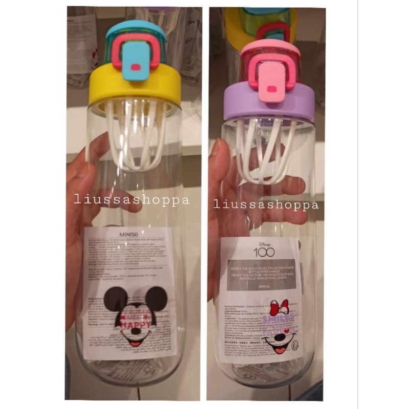 Jual Botol Miniso Disney Smile Faces Collection Shaker Bottle