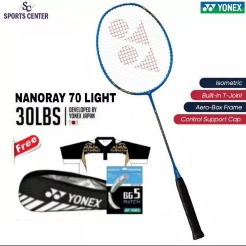 Jual New Color Full Set Raket Badminton Yonex Nanoray 70 Light 5U G5 ...