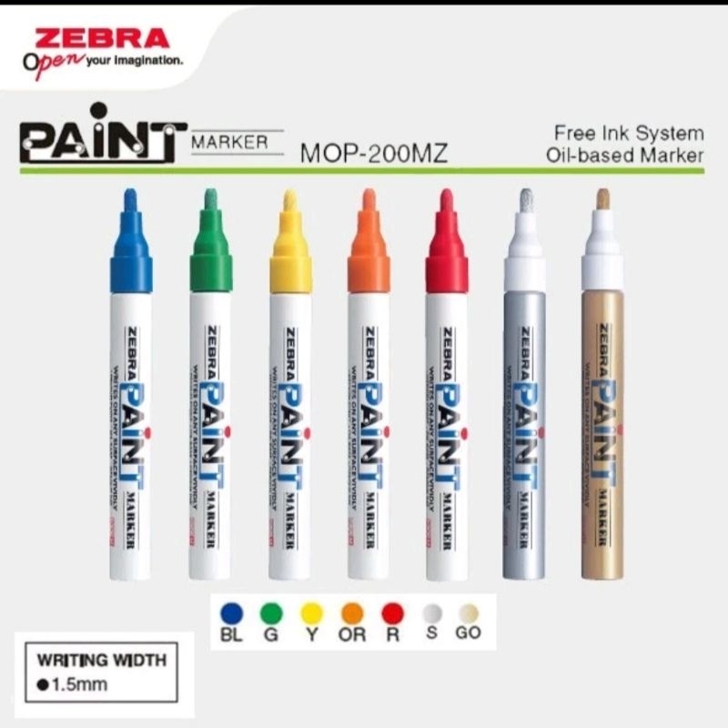 Jual ZEBRA PAINT MARKER MOP200MZB Spidol Permanen / Permanent Marker