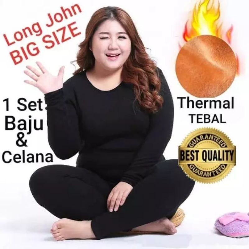 Jual Long John Wanita Big Size Musim Dingin longjohn baju winter longjon thermal 03 Shopee Indonesia