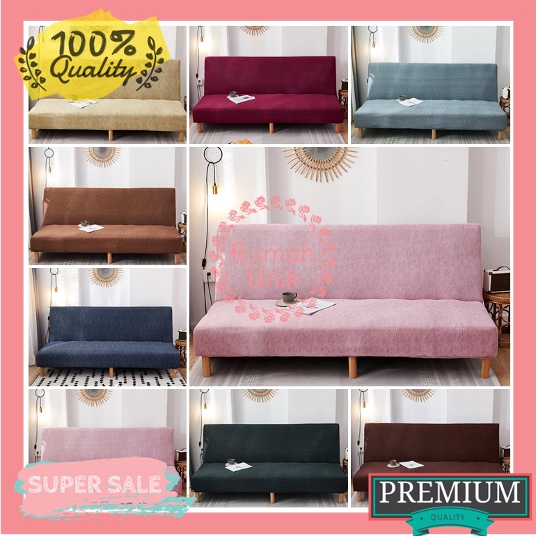 Jual Cover Sofa Bed Sarung Sofa Bed Penutup Sofa Bed Shabby Polos ...