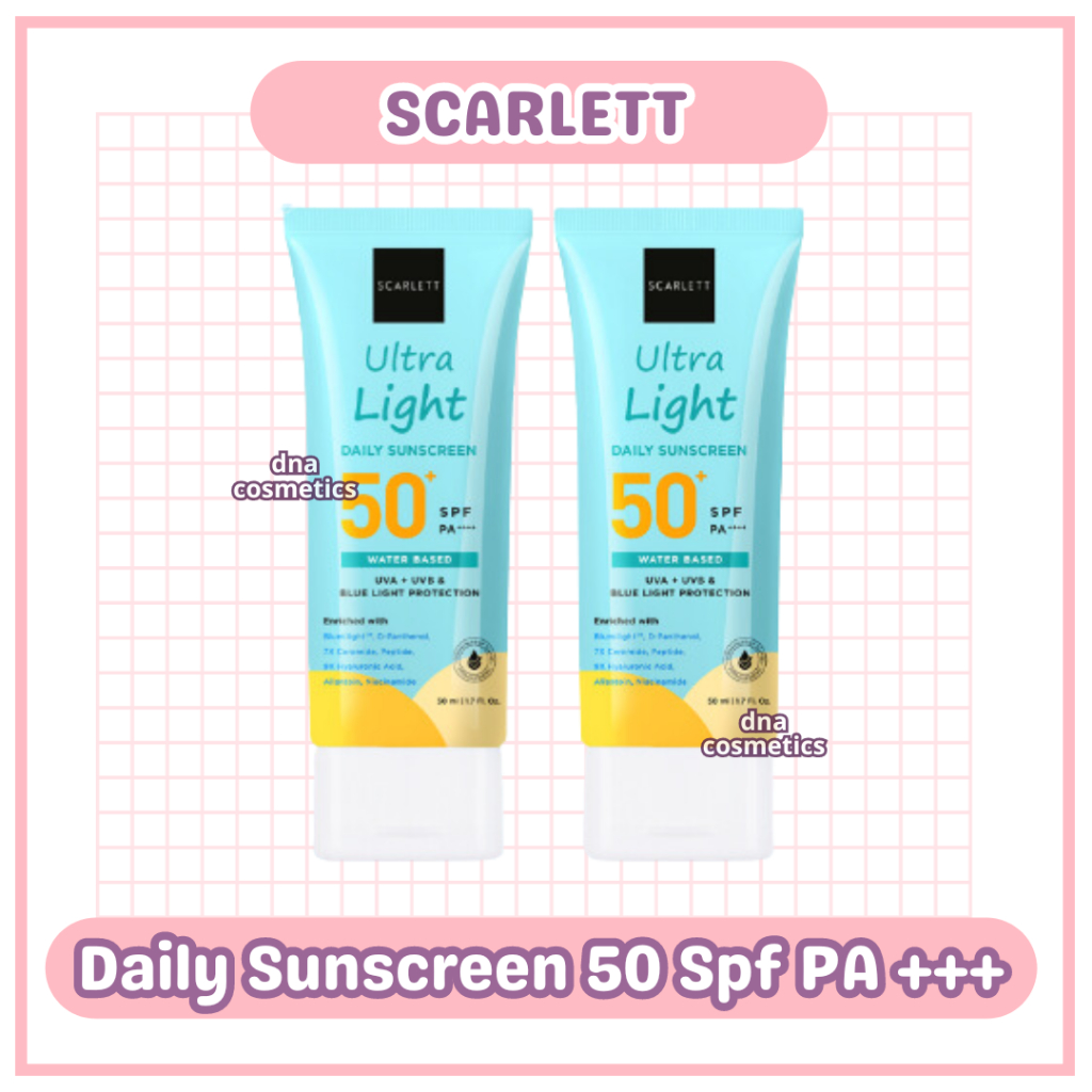 Jual Scarlett Whitening Twin Pack Ultra Light Daily Sunscreen Spf 50 Pa Dna Cosmetics