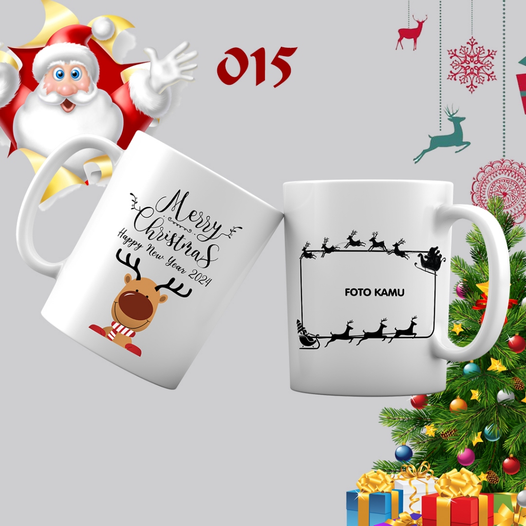 Jual Souvenir Natal Mug Kado Natal Cetak Gelas Merry Christmas Happy New Year Hamper 1759