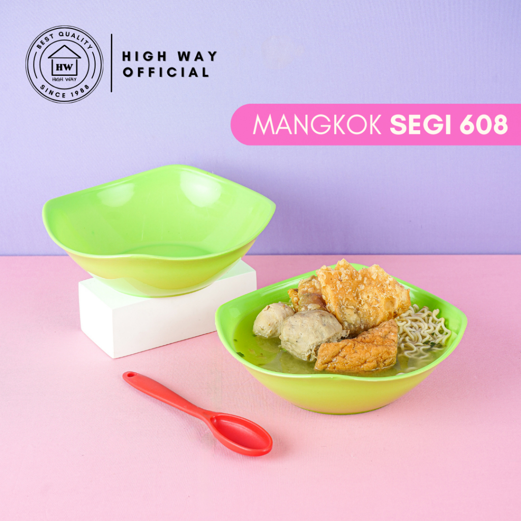 Jual HIGH WAY - Mangkok Segi 608 Anti Pecah Tebal Ramen Jepang Plastik ...