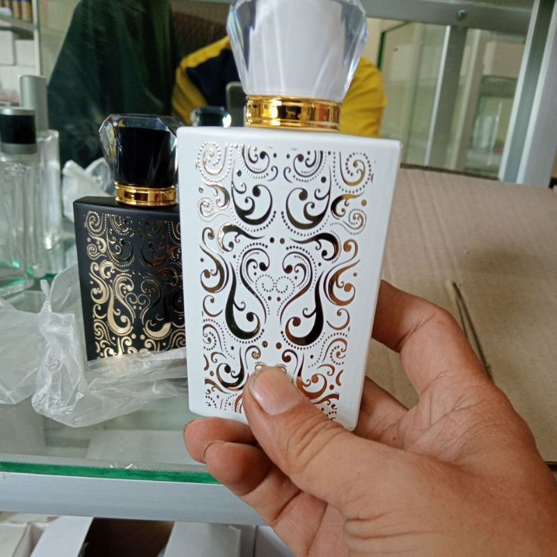Jual BOTOL KACA 50 ML ( MASUK FULL BISA 60 ML ) BARU MOTIF BATIK EMAS ...