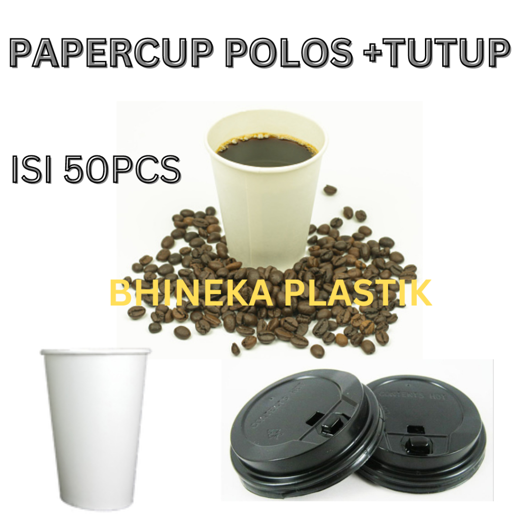 Jual Papercup polos+Tutup Paper cup Polos 9oz, Gelas kertas, Gelas Kopi ...