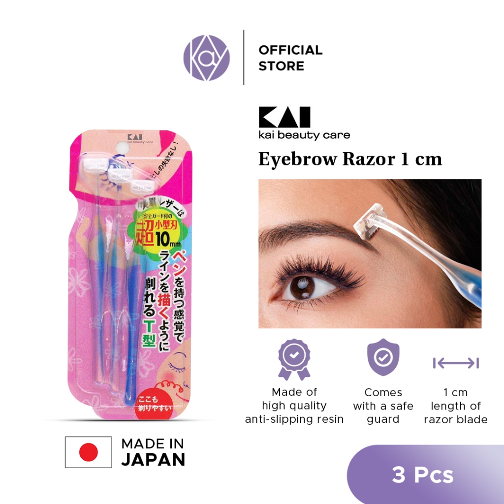 Jual KAI 10mm Eyebrow Razor 3pcs / Pisau Cukur Alis / Pisau Cukur Alis ...