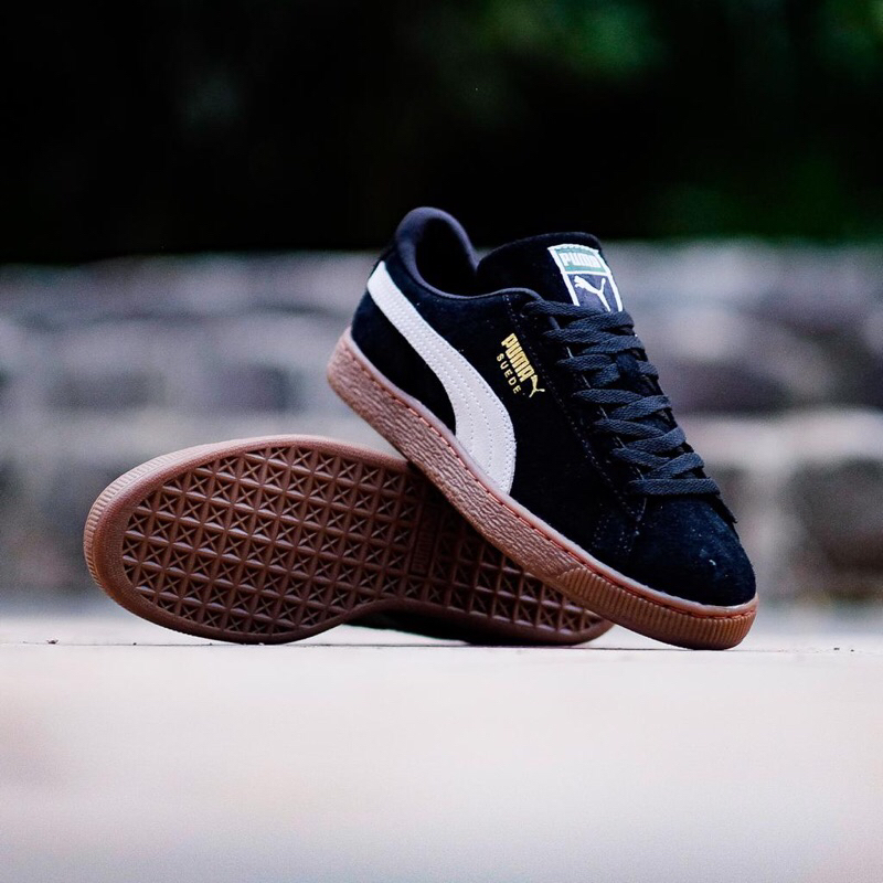 Jual PUMA SUEDE BLACK WHITE SOL GUM | Shopee Indonesia