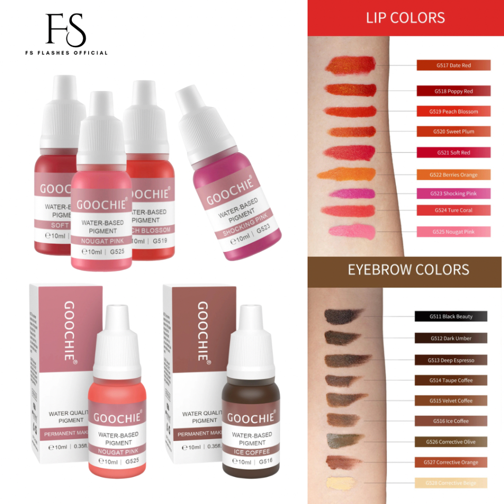 Jual GOOCHIE New 18 Colors Liquid Pigment Tinta Sulam Alis dan Bibir ...