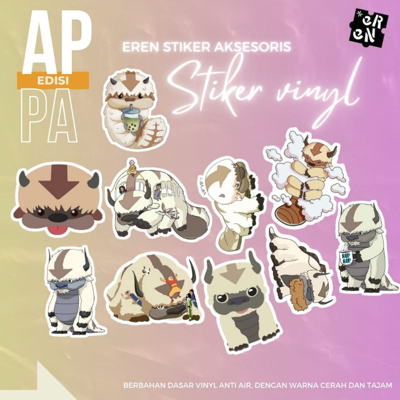 Jual STIKER VINIL SUSU ANIMASI VERSI APPA ISI 100 PCS ANTI AIR TERBARU ...