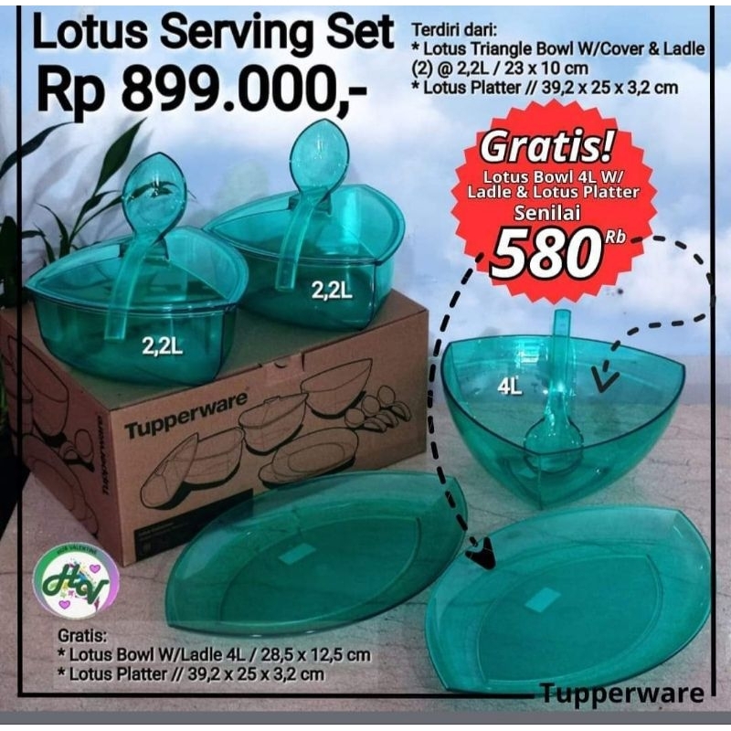Jual menara Tupperware Lotus Serving Set Wadah Saji Mewah Shopee