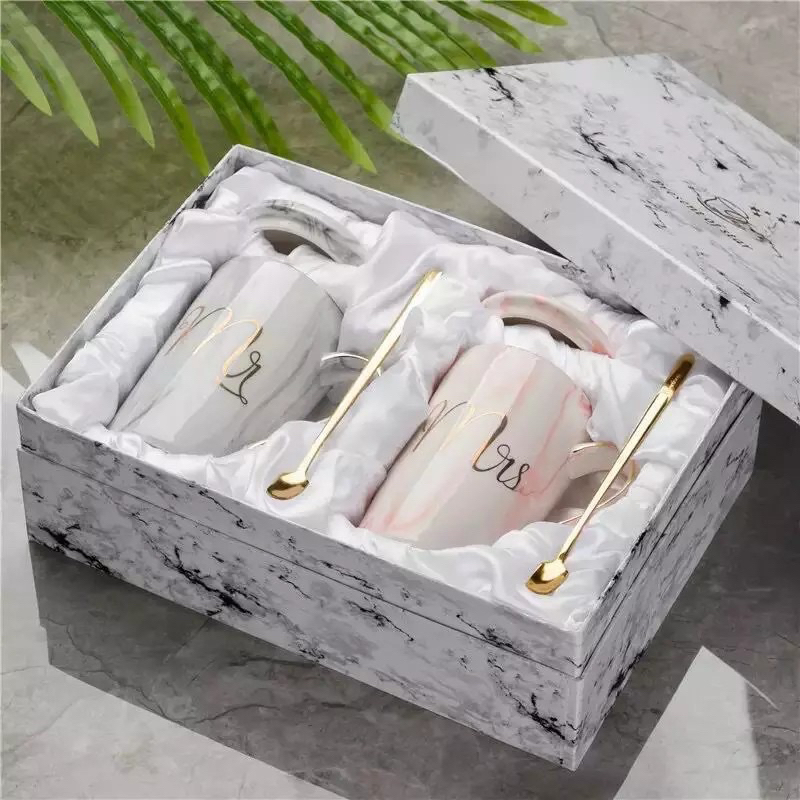 Jual Gelas Mug Keramik Marble MR MRS Couple Set “PREMIUM” Gift Box ...