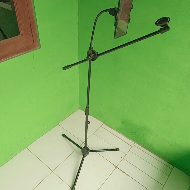 Jual stand microphone + mic holder dengan holder HP Shopee Indonesia