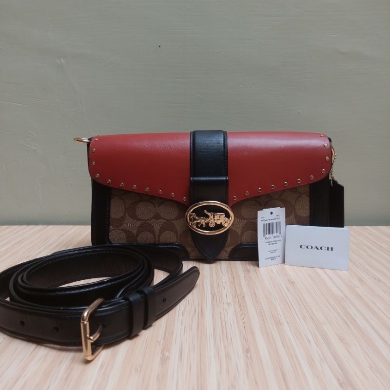 Jual Coach Georgie Sign Rivets | Shopee Indonesia