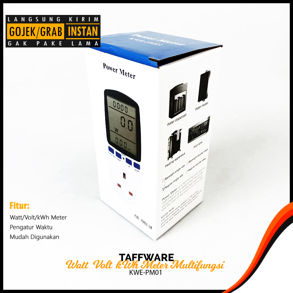 Jual Taffware kWh Watt Volt Meter Pengukur Biaya Listrik Rumah ...