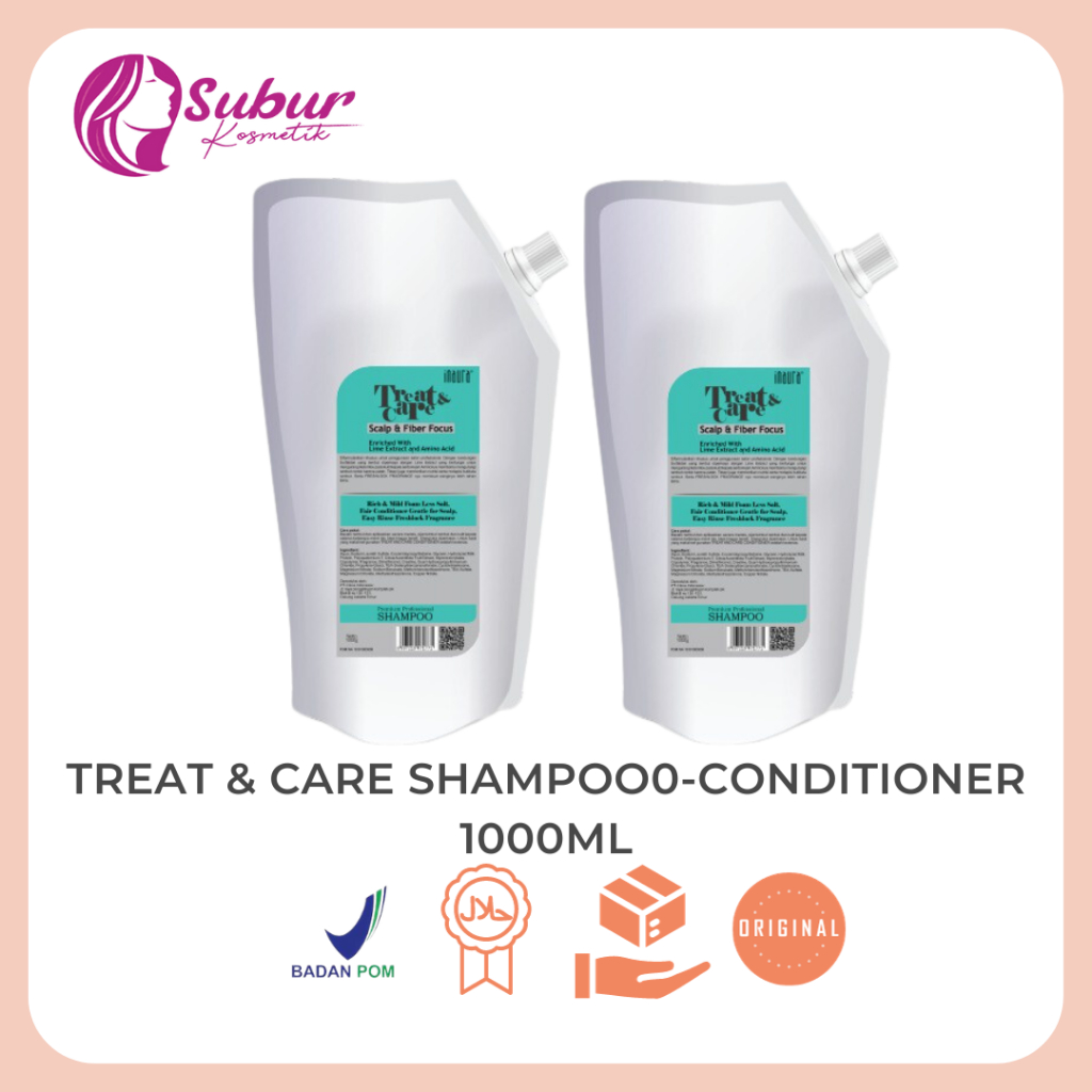 Jual Inaura Treat & Care Shampoo - Conditioner Reffil 1000ml | Shopee ...