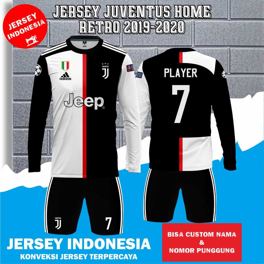 Jual Jersey Sepak Bola JUVENTUS HOME 20192020 LENGAN PANJANG Ronaldo