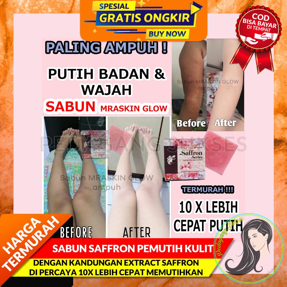 [TERAMPUH] SABUN PEMUTIH BADAN WAJAH AMPUH | SABUN SAFFRON PEMUTIH WAJAH AMPUH | KULIT PUTIH DAN MULUS / SABUN PEMUTIH WAJAH AMPUH / SABUN MANDI COCOK BUAT CEWEK COWOK PRIA / SABUN PENCERAH KULIT MRASKIN GLOW / SABUN SAFFRON MRA SKIN GLOW WHITENING CERAH