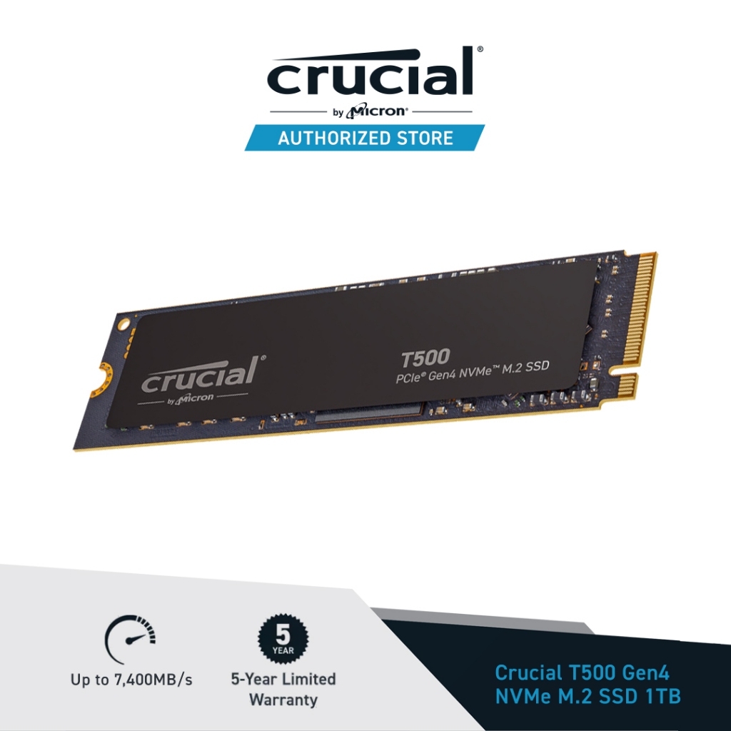 Jual Crucial SSD T500 PCIe Gen4 NVMe M.2 SSD 500GB 1TB 2TB Non Heatsink ...