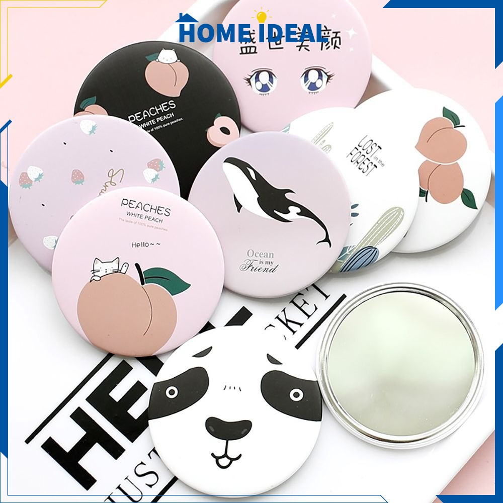Cermin Make Up Bulat Karakter / Kaca Saku Portable Mini / Kaca Dandan Rias Sovenir / Kaca Cermin Make Up Mini Travelling HI K53
