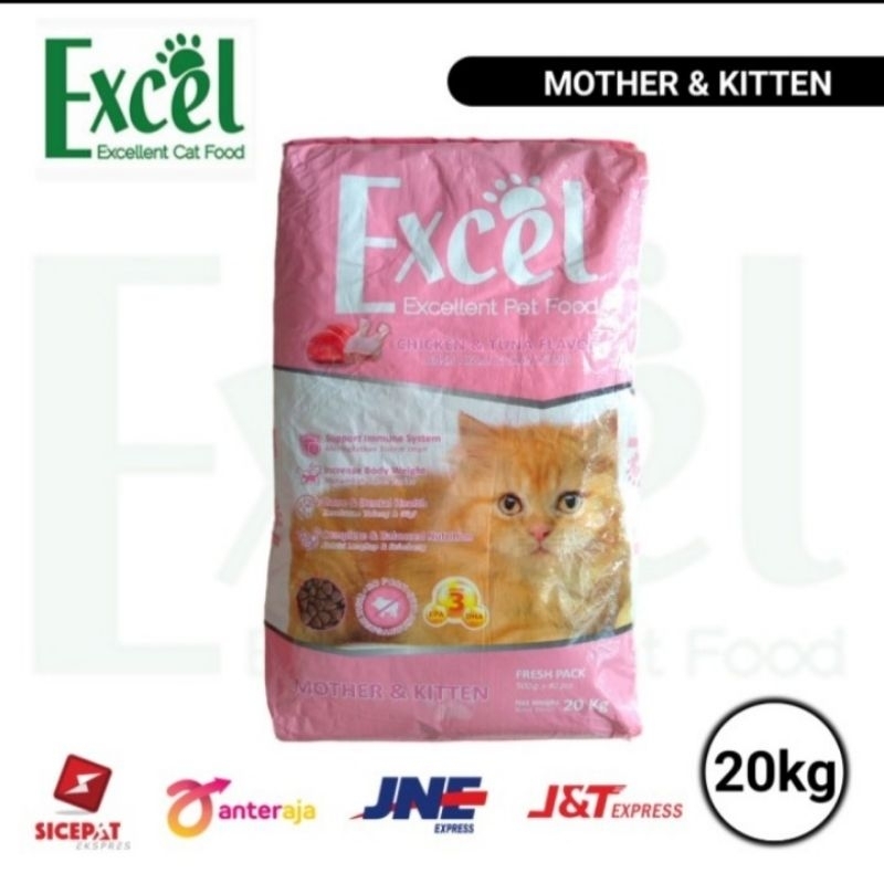 Jual EXCEL KITTEN 20KG FOOD MAKANAN ANAK KUCING CAT DRY KERING PELET ...
