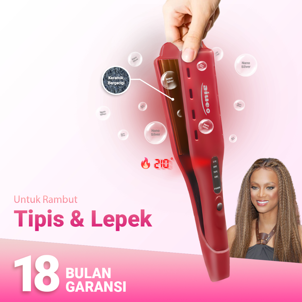 Jual AIUEO Catokan Rambut Amelia 9940 Catok Curly Genteng Teknologi