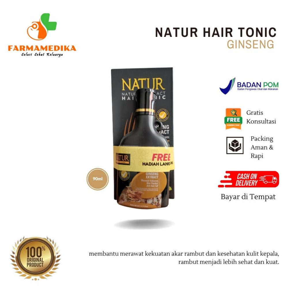Jual NATUR HAIR TONIC GINSENG 90ML | Shopee Indonesia