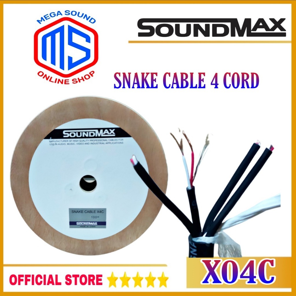 Jual Kabel Snake isi 4 Snake Cable 4 Cord Core Soundmax X04C METERAN ...