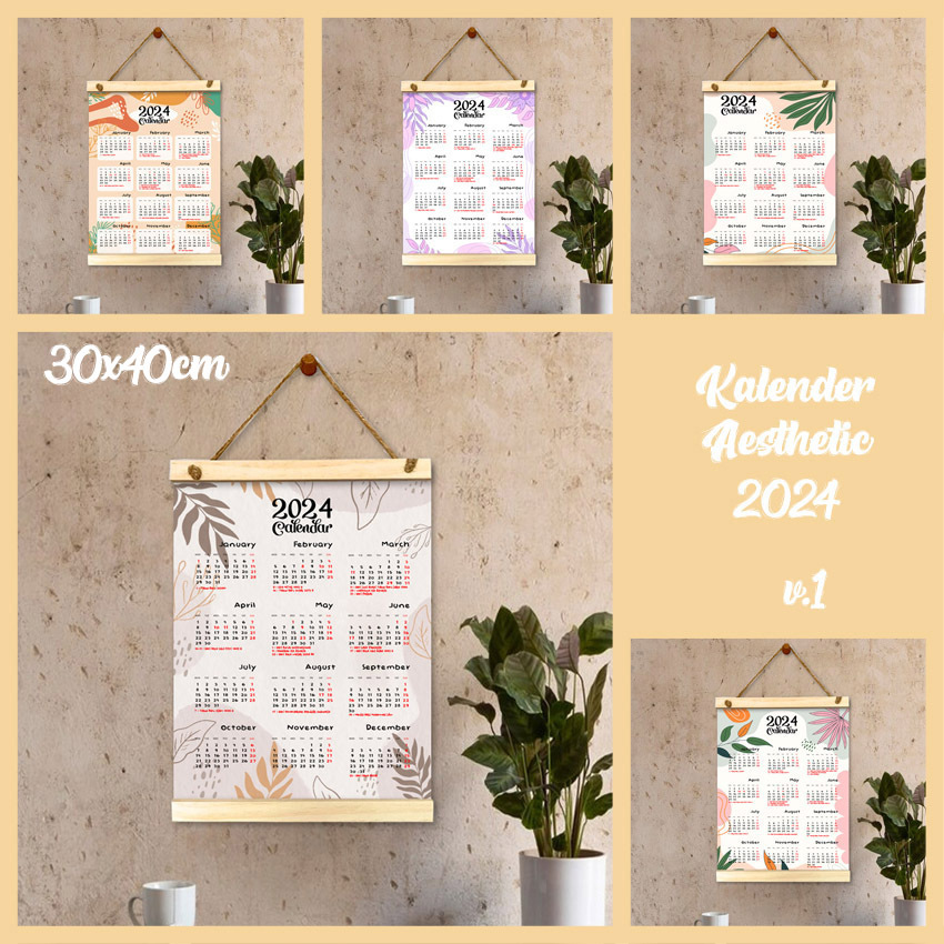 Jual Kalender Aesthetic 2024 estetik calendar Hiasan Dinding | Shopee ...