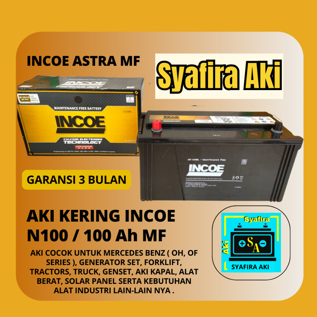 Jual AKI GENSET TRUCK KAPAL N100 INCOE MF AKI KERING Shopee Indonesia