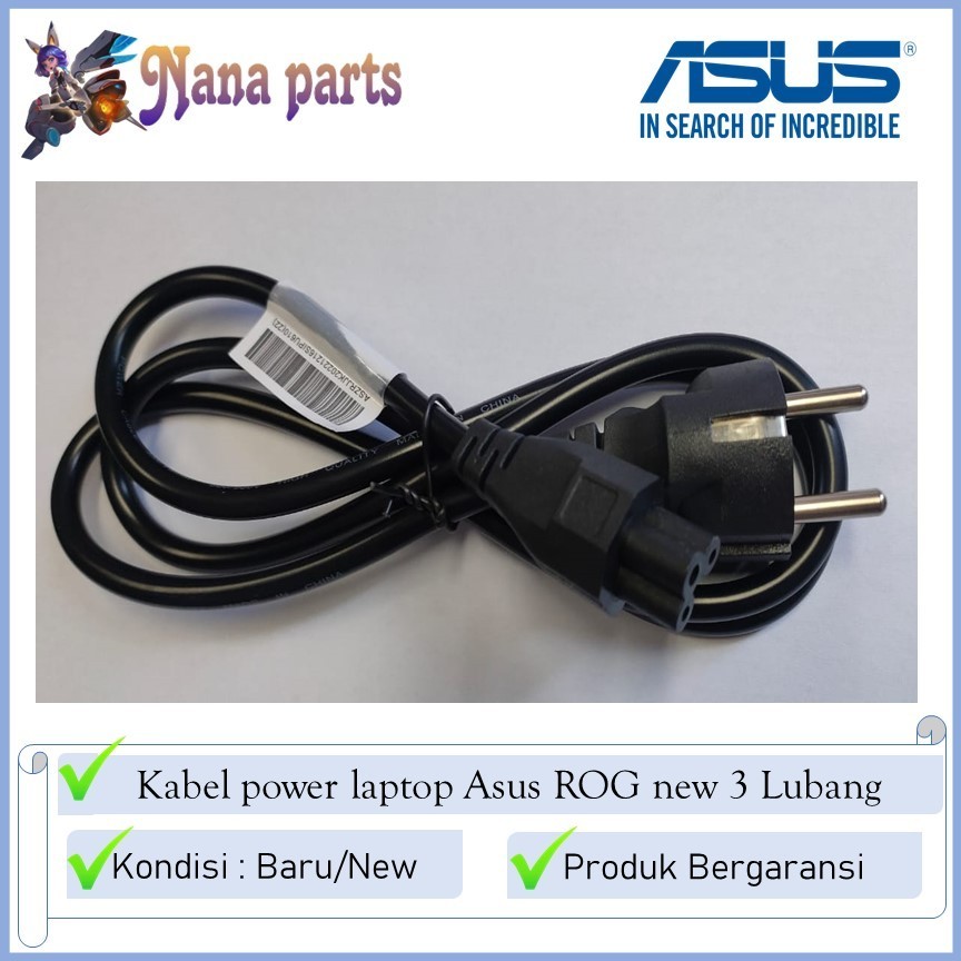 Jual Kabel power Laptop Asus ROG new Original 3 lubang | Shopee Indonesia