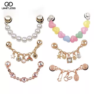 LIMITLESS Aksesoris Sendal Permata Rantai Kekinian Terbaru Fashion Hiasan Sandal Lepas Pasang