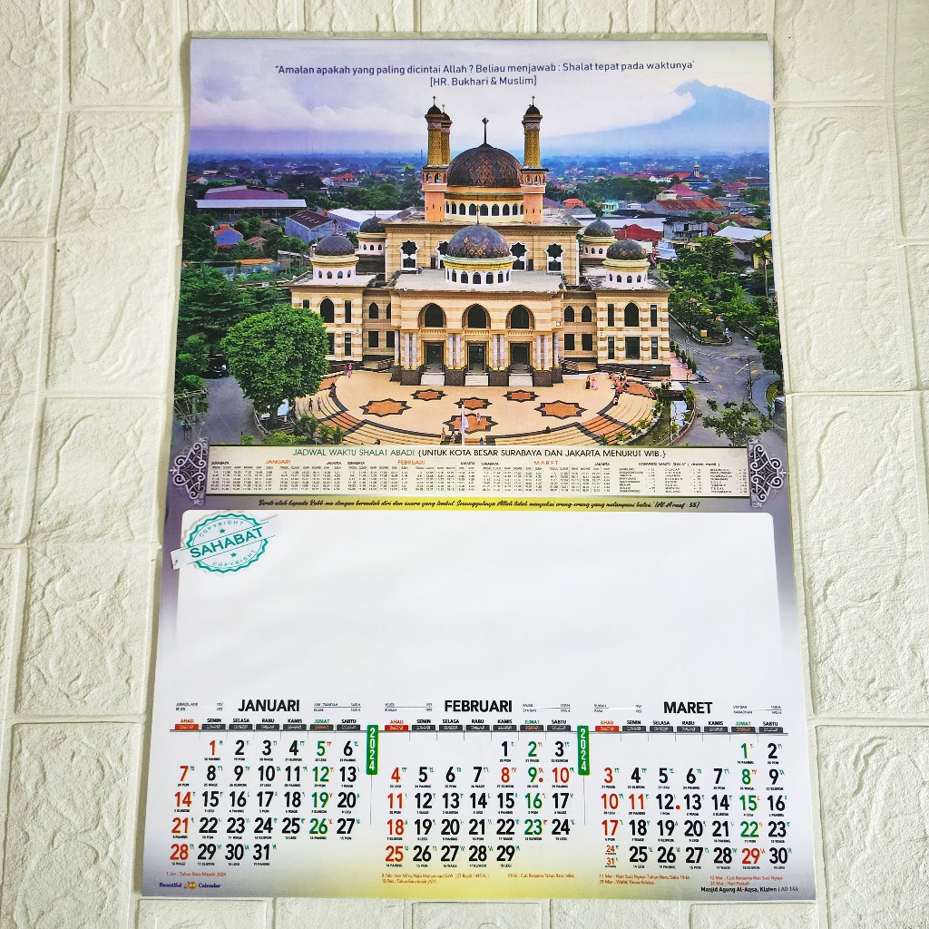 Jual KALENDER DINDING 4 LEMBAR TAHUN 2024 / KALENDER DINDING TRIWULAN ...