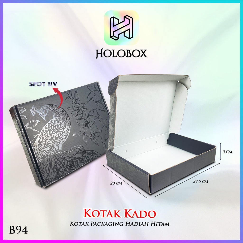 Jual Box Kado Mailer Box Spot UV Hitam Kotak Hadiah Premium B94 Shopee Indonesia