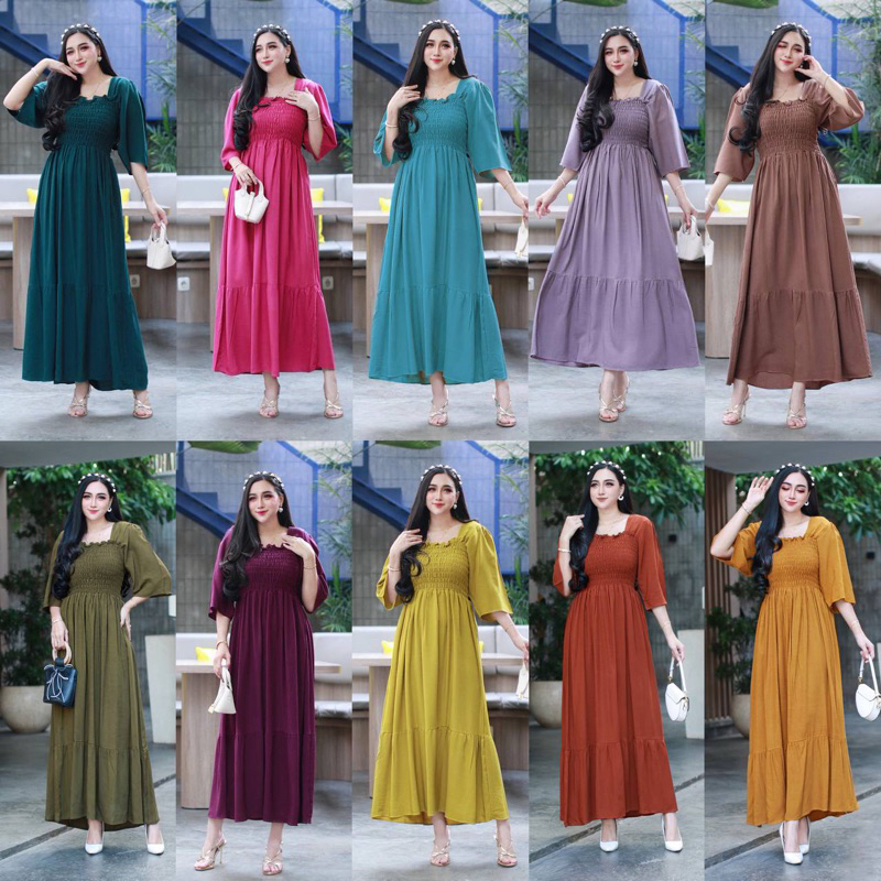 Jual DASTER GIRLS SMOK KARET DADA DRESS RUFFLE VIRAL KEKINIAN RAYON ...