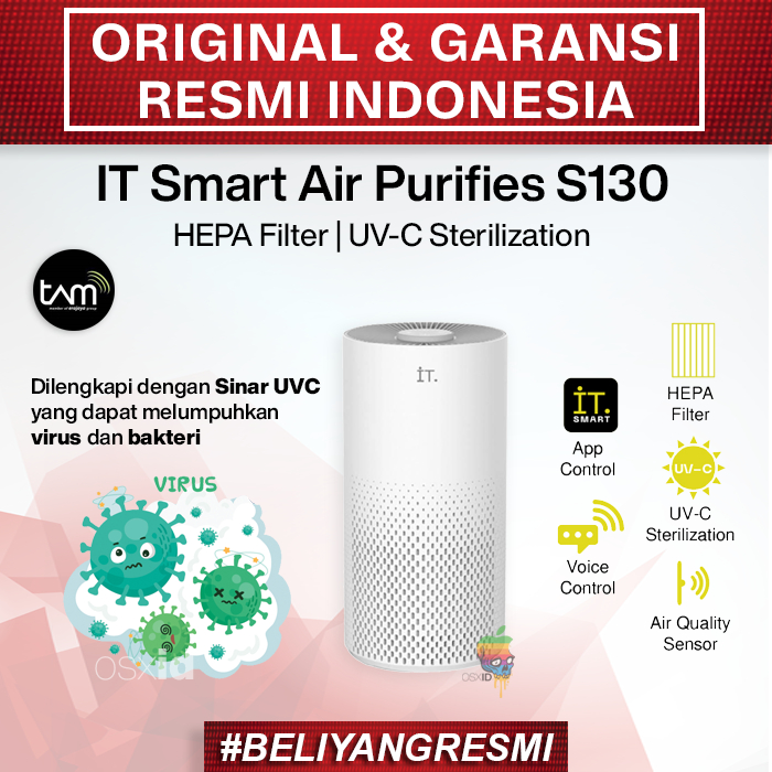 Jual It Smart Air Purifier S With Hepa Filter And Uv C Sterilization