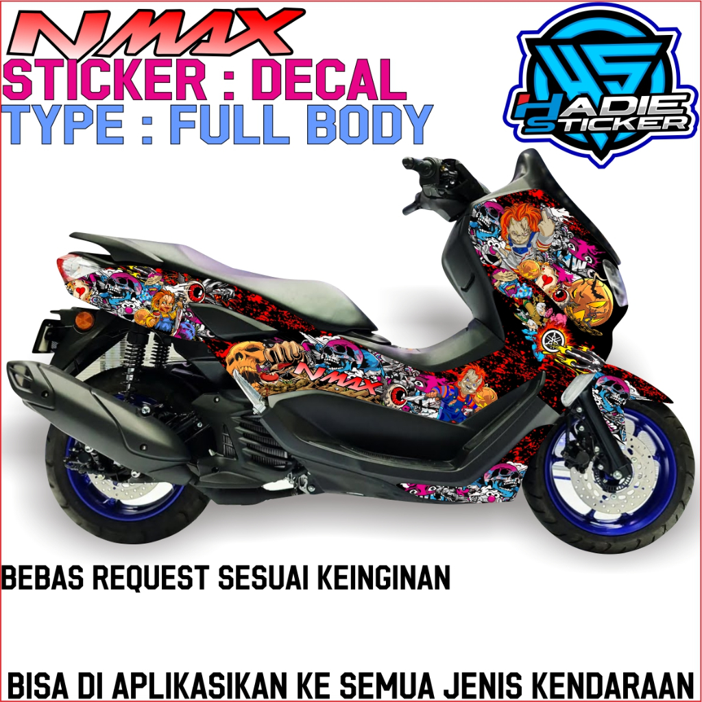 Jual Sticker nmax decal/Sticker nmax custom horor chucky | Shopee Indonesia