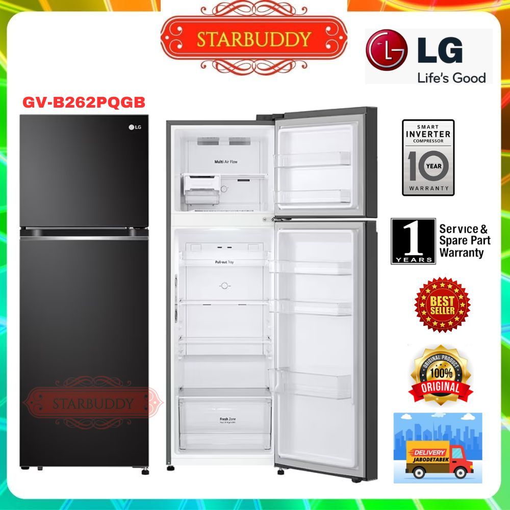 Jual LG KULKAS 2 PINTU GV-B262PQGB Smart Inverter KHUSUS JABODETABEK ...