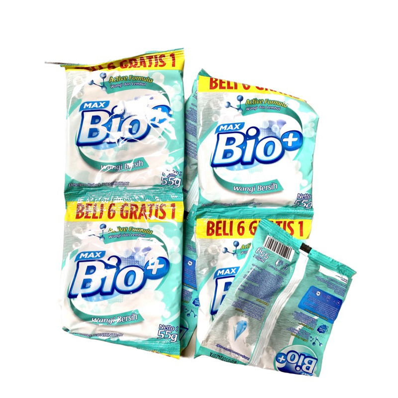 Jual MAX Bio+ deterjen bubuk 55g [7 sachet] | Shopee Indonesia