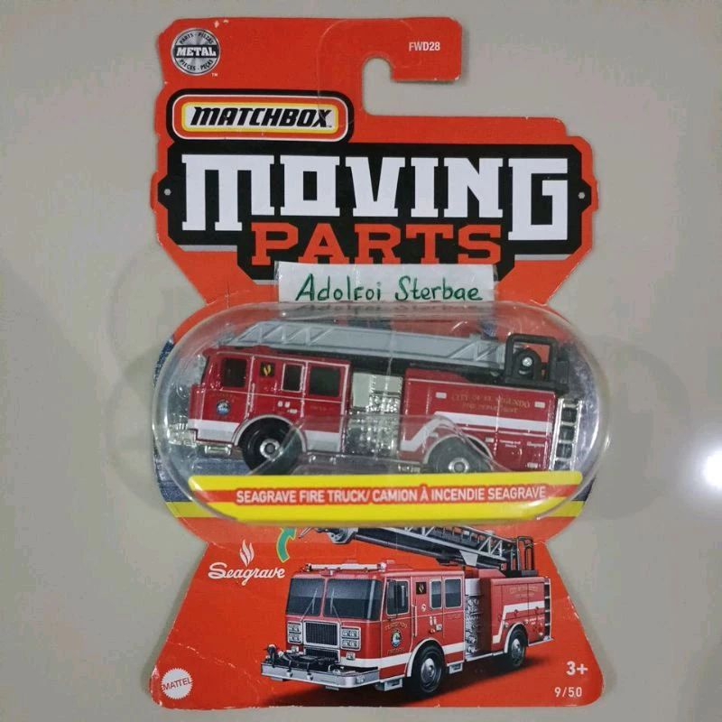 matchbox seagrave fire truck camion a incendie seagrave moving parts  pemadam kebakaran alarm 70 years