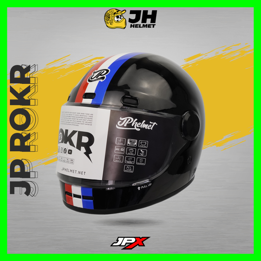 Jual Helm JP ROKR Motif I Helm Retro I Helm Full Face I Jual Helm ...