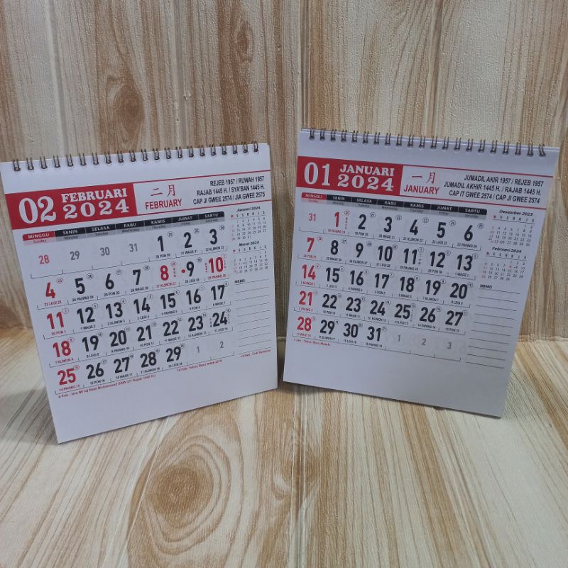 Jual Kalender Kerja Meja Kertas Hvs Angka Hitam 2024 Dilengkapi Tulisan Cina Shopee Indonesia 