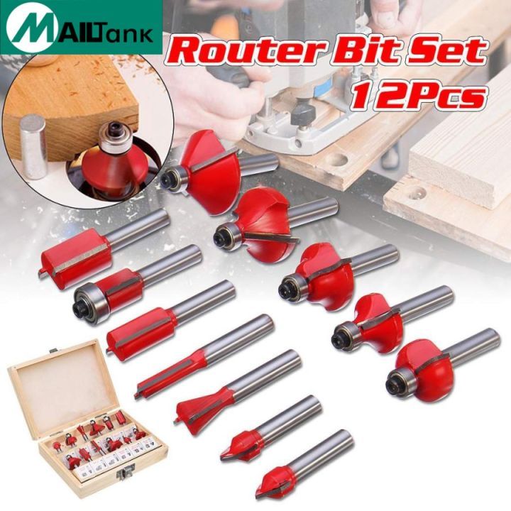 Jual MATA ROUTER BIT KAYU SET 15PC 8MM / MATA TRIMER / MATA PROFIL KAYU ...