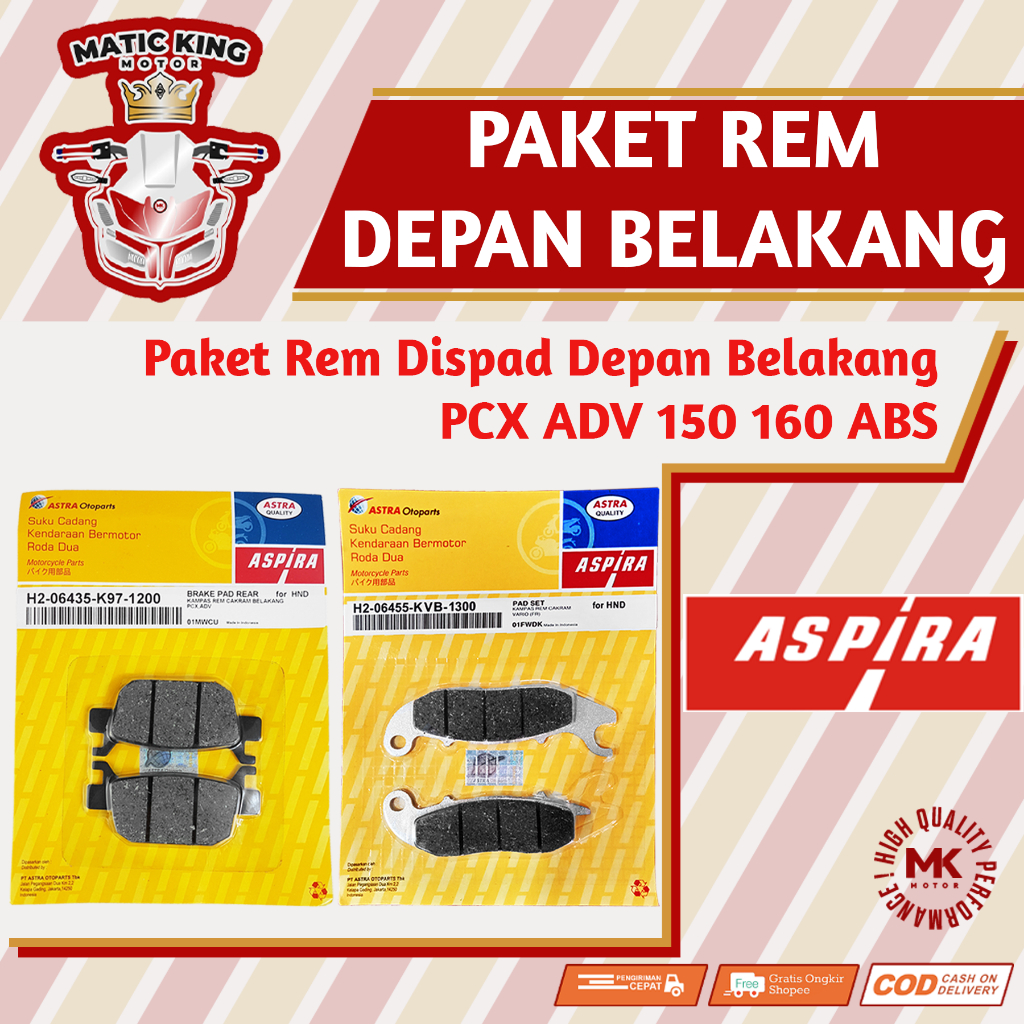 Jual Paket Kampas Rem Dispad Discpad Depan Belakang Honda Pcx Adv K Kvb Ori Asli