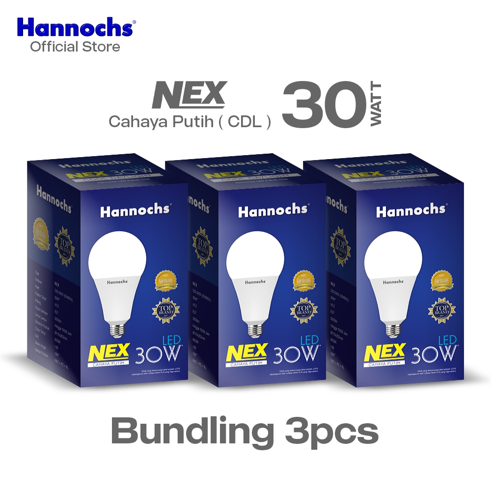 Jual Hannochs Lampu Bohlam LED NEX 30W Cahaya Putih Paket Isi 3pcs ...