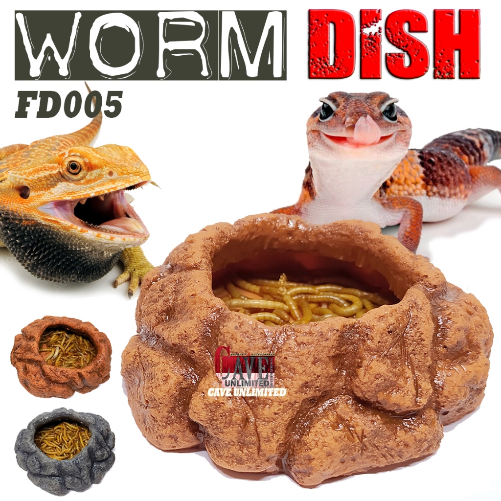 Jual FD005 WORM DISH WATER FEEDING DISH TEMPAT MAKAN GECKO BEARDED