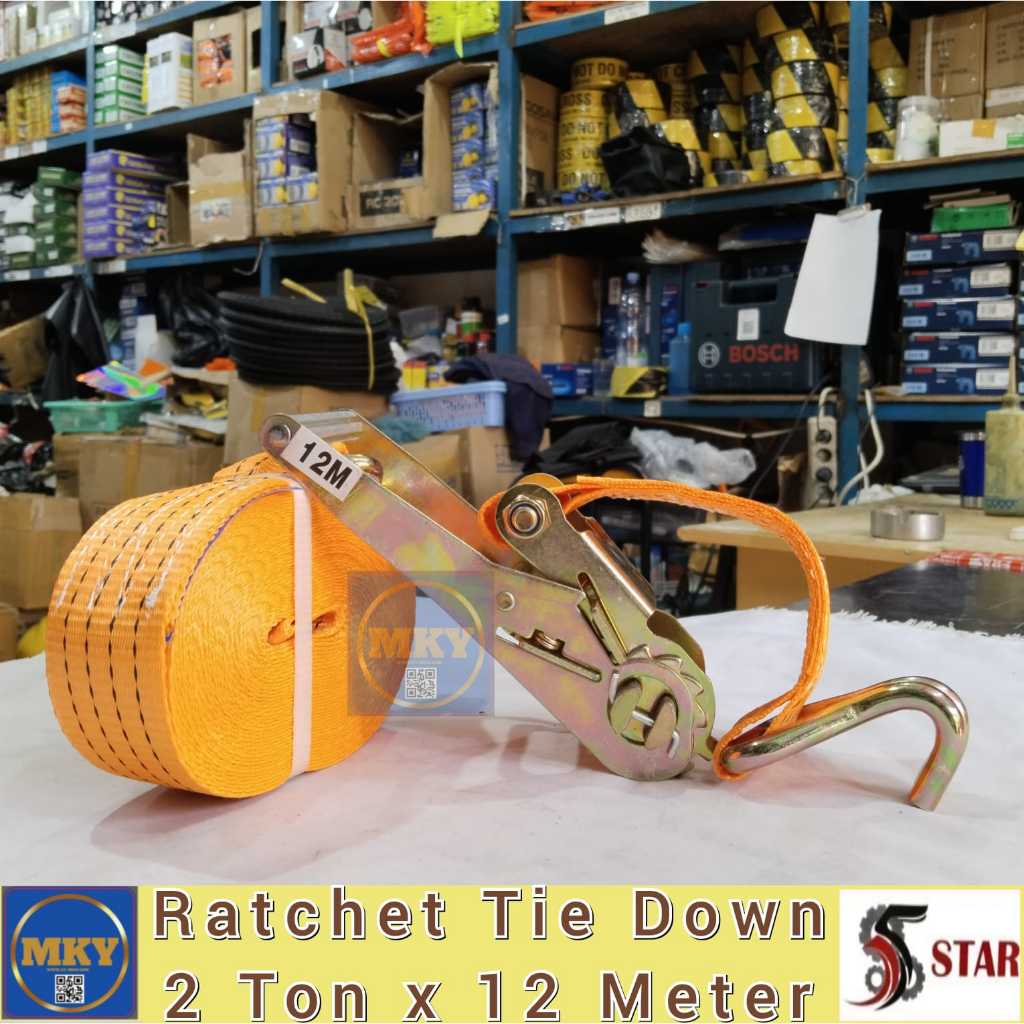 Jual Pengikat Barang Ratchet Tie Down Cargo Lashing Belt 2ton X 12