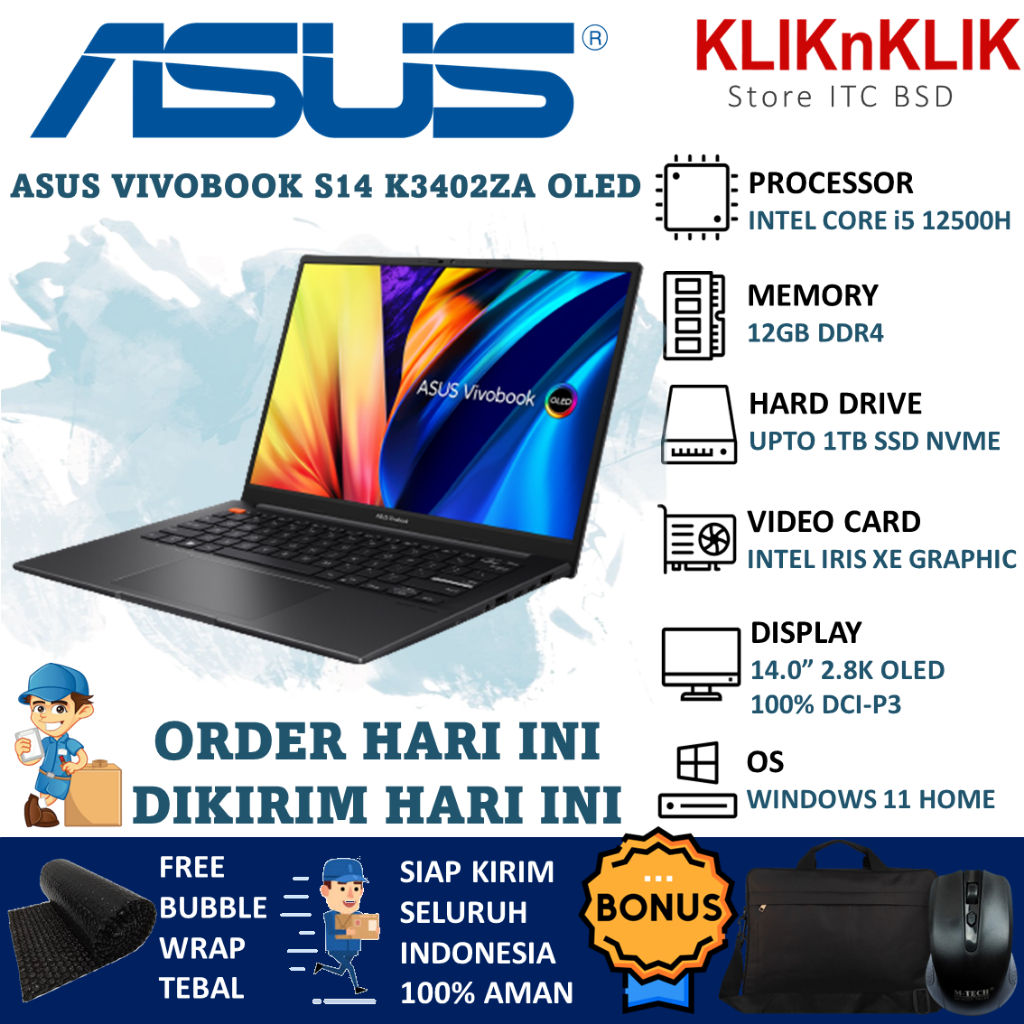 Jual Laptop Kerja Asus Vivobook S 14 Oled K3402za Intel Evo I5 12500h