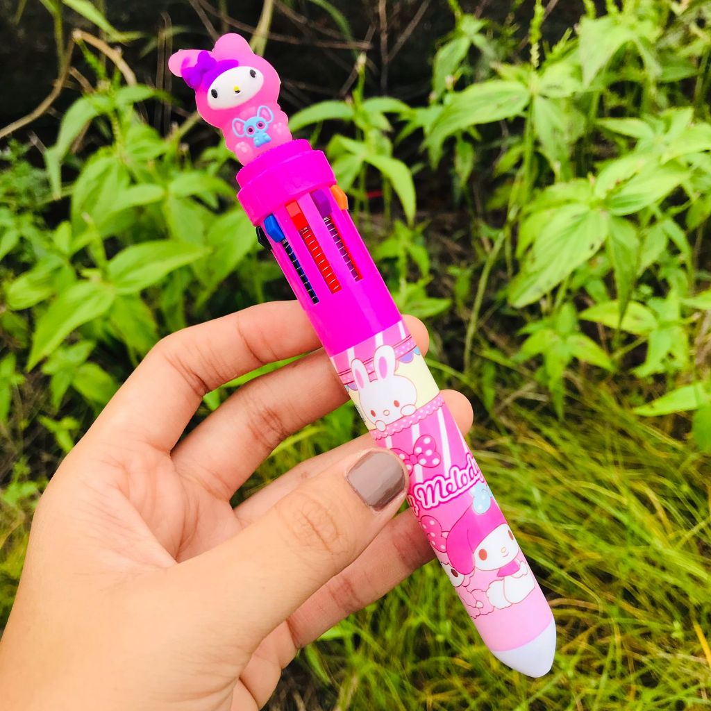 Jual [WRSR27] PULPEN PENA SANRIO 10 WARNA WARNI KARAKTER KEPALA MELODY ...